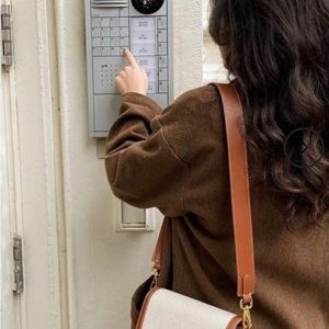 JW Pei Mini Flap Brown Canvas bag like new.